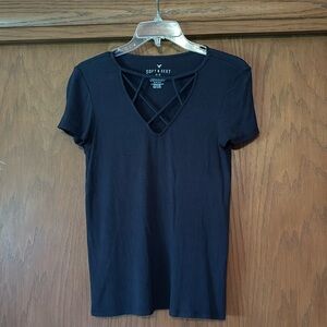 American Eagle ribbed top, navy